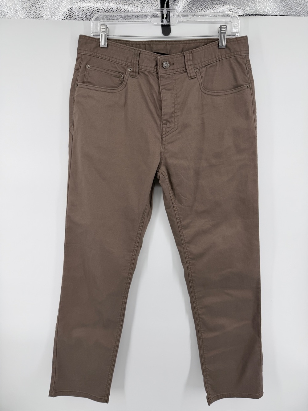 prAna Bridger Slim Straight Organic Cotton Stretch Pants Mud Gorpcore Sz32